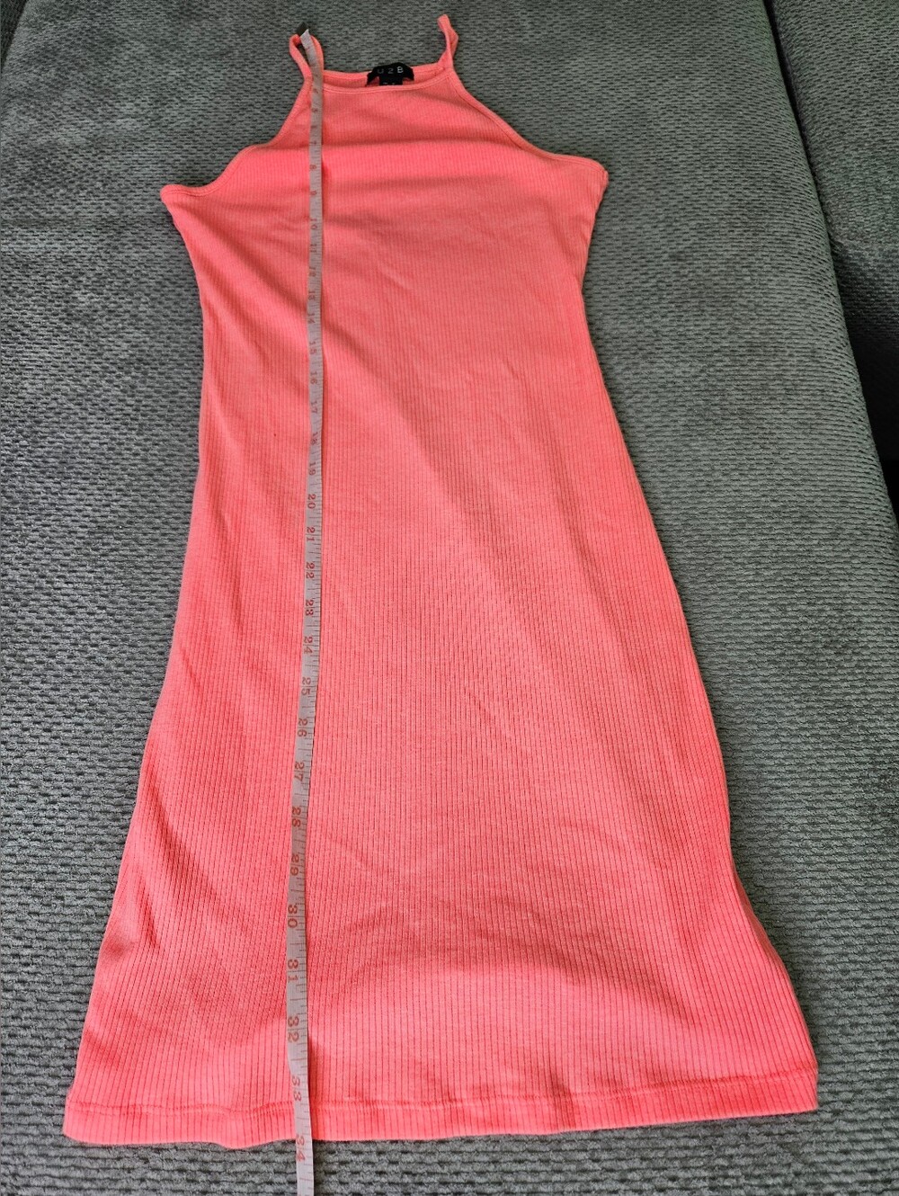 Neon Ribbed Dress, Medium - Picture 7 of 8